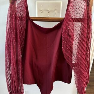 Elegant Burgundy Women's Bodysuit